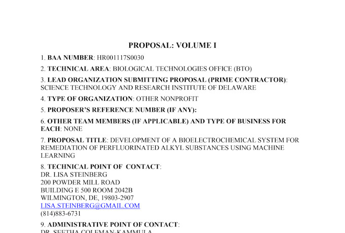 prepare a department of defense proposal